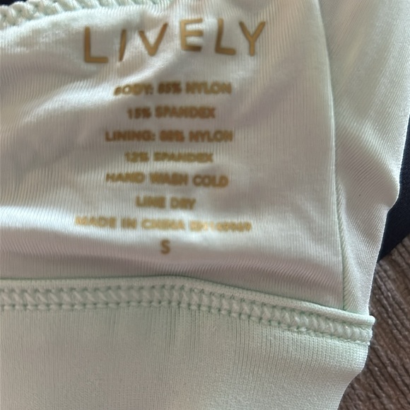 NWT Lively Bra Swim Top, Colorblock Navy/Aqua, Size S - Picture 3 of 4